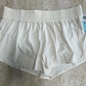 DSG Womens Size 2XL High Rise Running Shorts Light Sand 3in Inseam Lined New